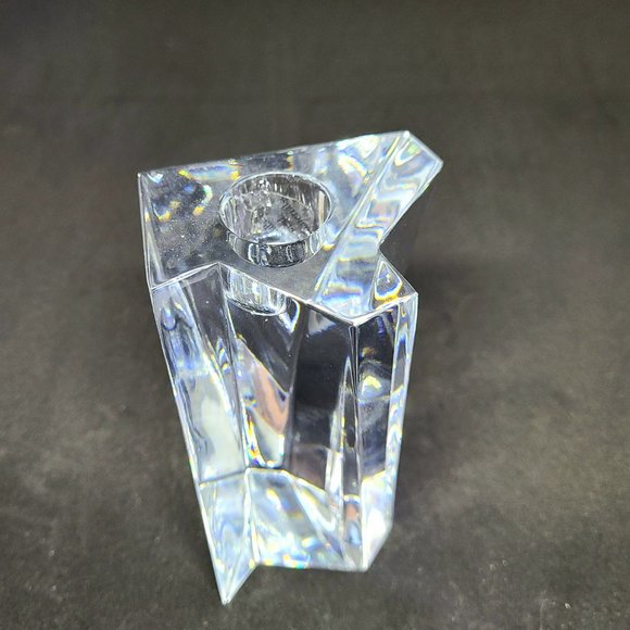 Orrefors Sweden abstract shape clear glass crystal candleholder/candlestick. - Picture 5 of 9